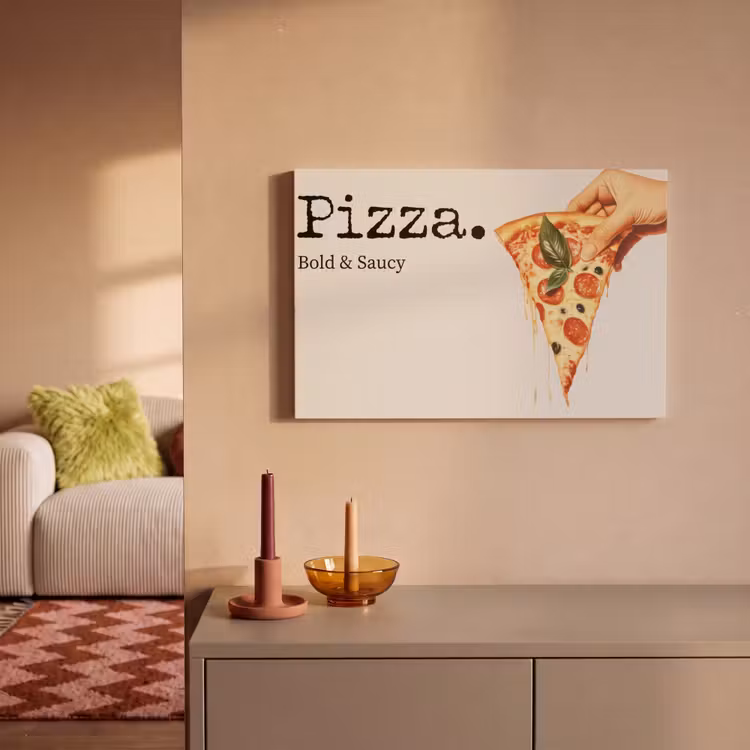 Pizza - Kaas - Pepperoni canvas 2cm klein -sfeer1