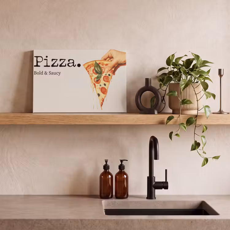 Pizza - Kaas - Pepperoni canvas 2cm klein -sfeer6