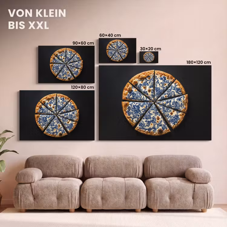 Pizza - Eten - Delftsblauw canvas 2cm klein -Xsfeer8_DE