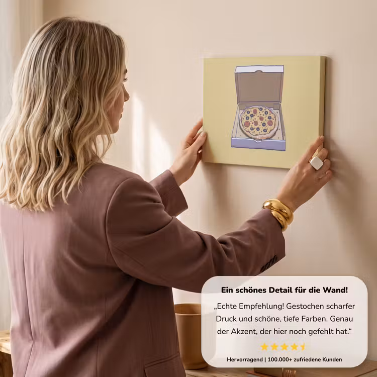 Pizza - Doos - Salami - Illustratie canvas 2cm klein -Xsfeer7_DE