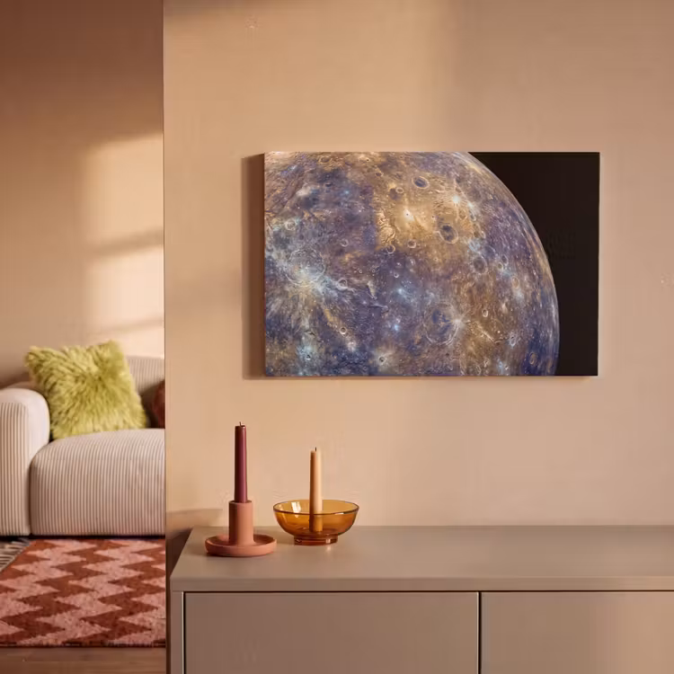 Leinwandbild - Planet – Krater – Weltraum - Planeet - Kraters - Ruimte canvas 2cm klein