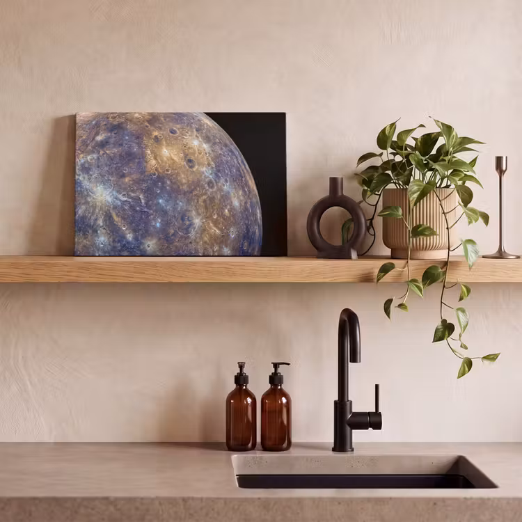 Leinwandbild - Planet – Krater – Weltraum - Planeet - Kraters - Ruimte canvas 2cm klein