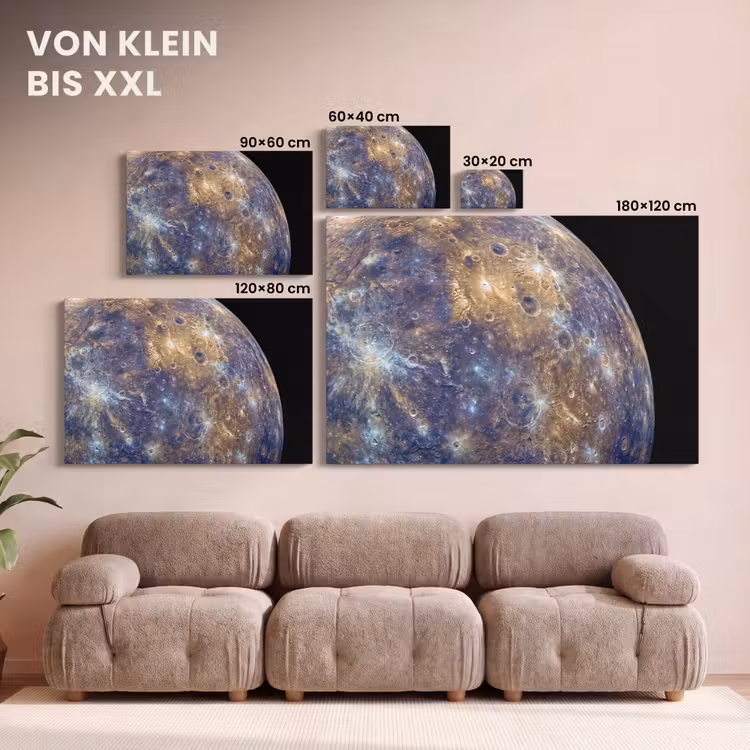 Leinwandbild - Planet – Krater – Weltraum - Planeet - Kraters - Ruimte canvas 2cm klein