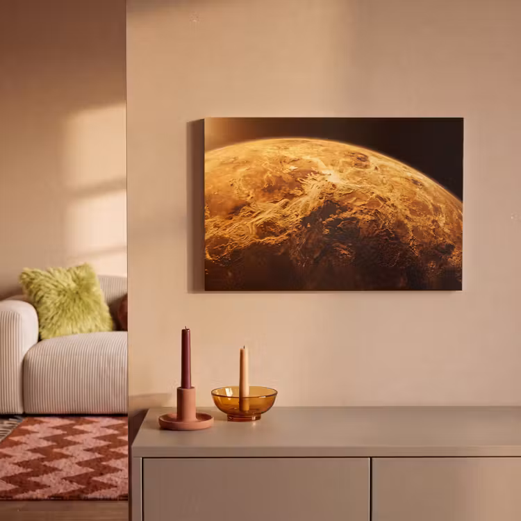 Leinwandbild - Planet – Weltraum – Orange - Planeet - Ruimte - Oranje canvas 2cm klein