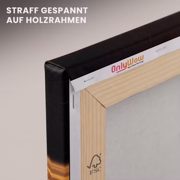 Leinwandbild - Planet – Weltraum – Orange - Planeet - Ruimte - Oranje canvas 2cm klein