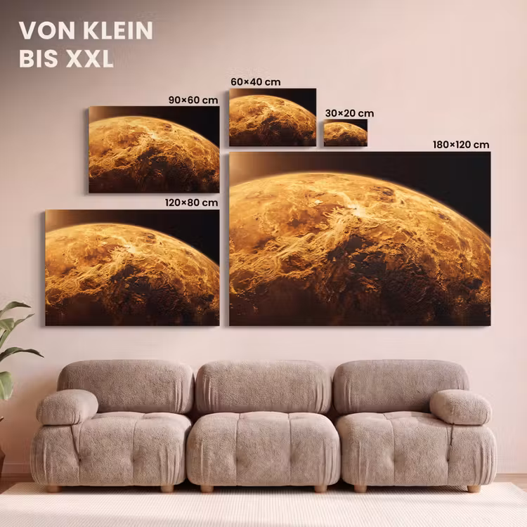 Leinwandbild - Planet – Weltraum – Orange - Planeet - Ruimte - Oranje canvas 2cm klein