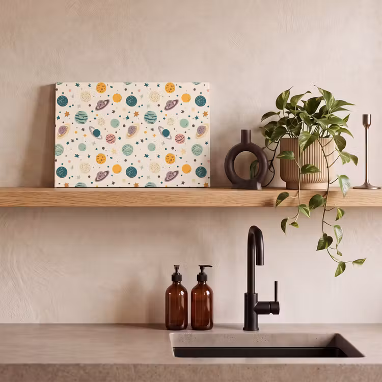 Planeten - Retro - Kleurrijk canvas 2cm klein 34 -sfeer3