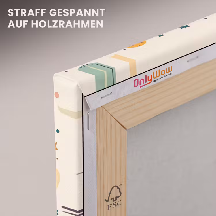 Planeten - Retro - Kleurrijk canvas 2cm klein 34 -uniquesellingpoint_afwerking-onlywow_DE
