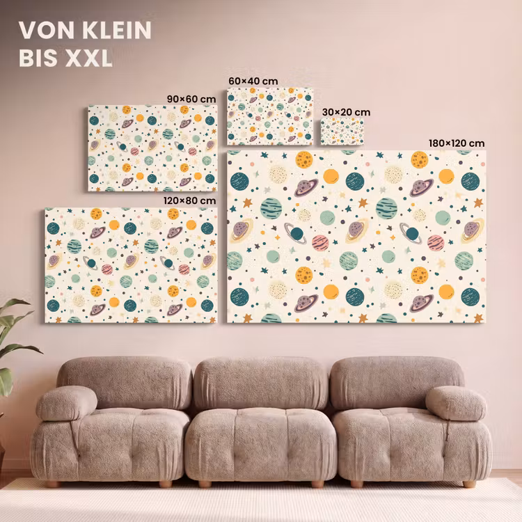 Planeten - Retro - Kleurrijk canvas 2cm klein 34 -Xsfeer8_DE