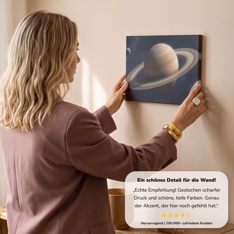 Planeten - Saturnus - Ruimte canvas 2cm klein -sfeer3