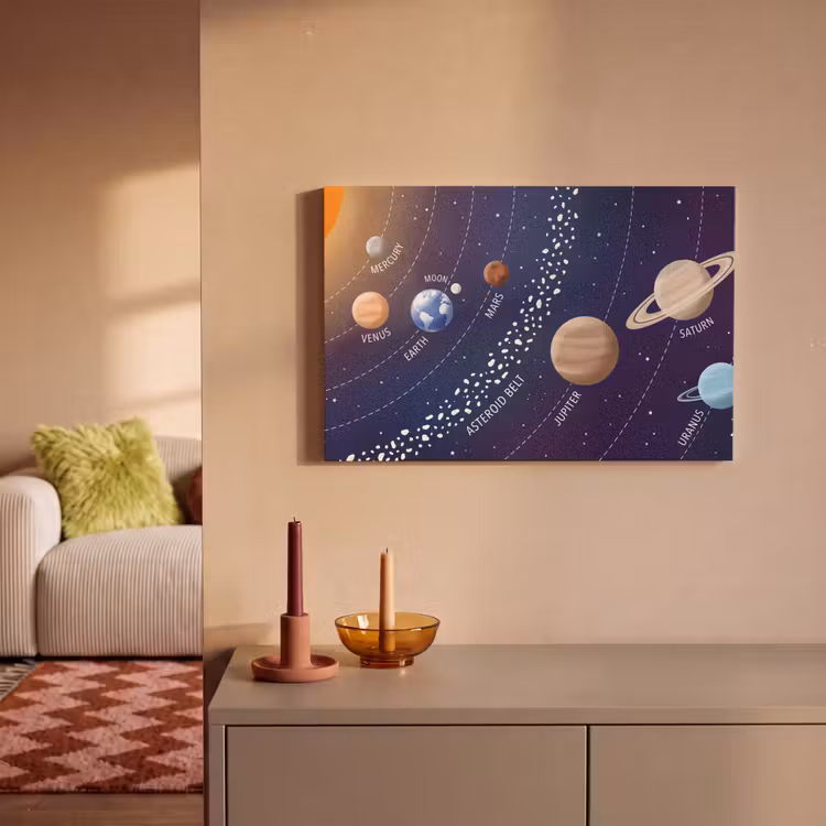 Planetenstelsel - Ruimte - Illustratie canvas 2cm klein -sfeer1
