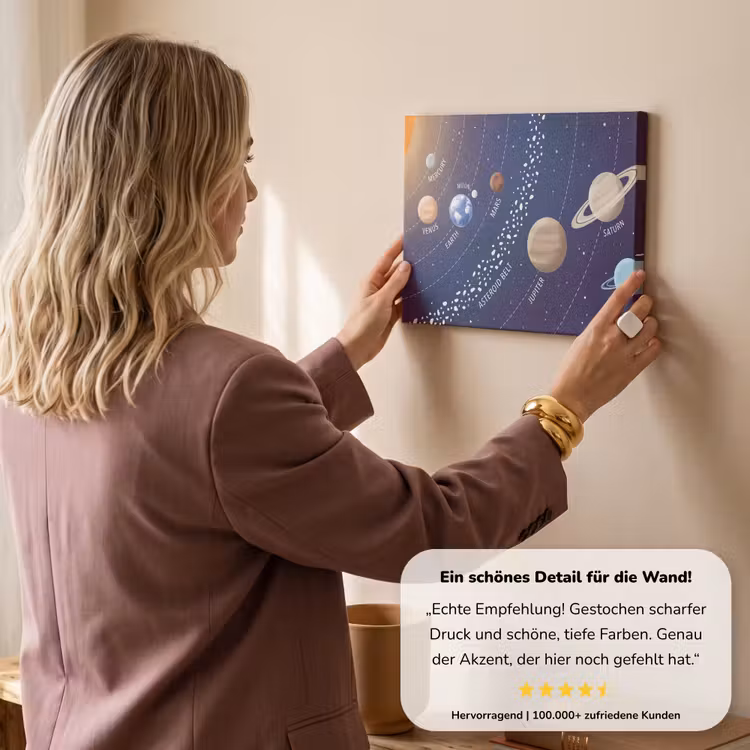 Planetenstelsel - Ruimte - Illustratie canvas 2cm klein -sfeer3