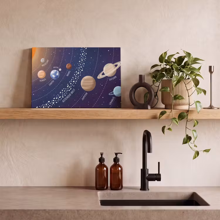 Planetenstelsel - Ruimte - Illustratie canvas 2cm klein -closeup_print_DE