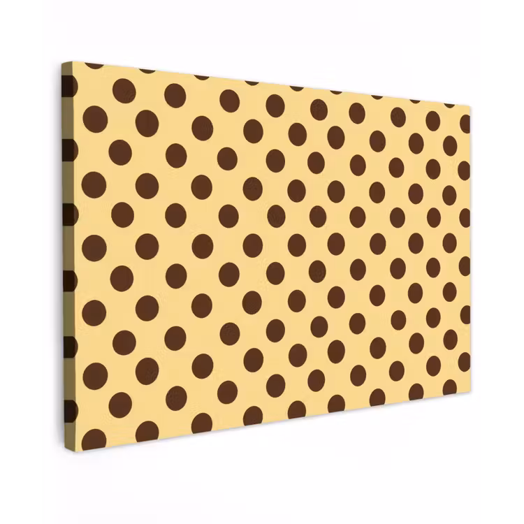 Polka Dot - Stippen - Retro - Geel - Bruin canvas 2cm klein 34 -z3d