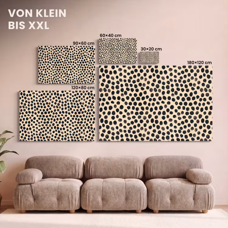Stippen - Patroon - Zwart canvas 2cm klein 34 -Xsfeer8_DE