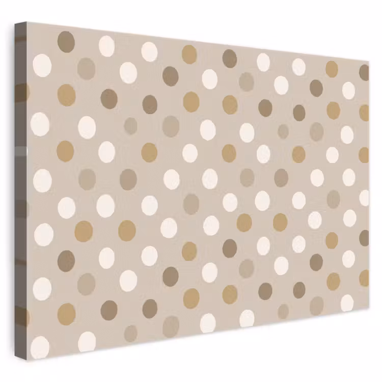 Polka - Dots - Beige canvas 2cm klein 34 -3d
