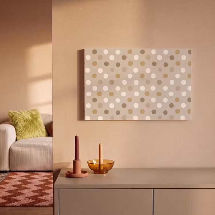 Polka - Dots - Beige canvas 2cm klein 34 -sfeer1