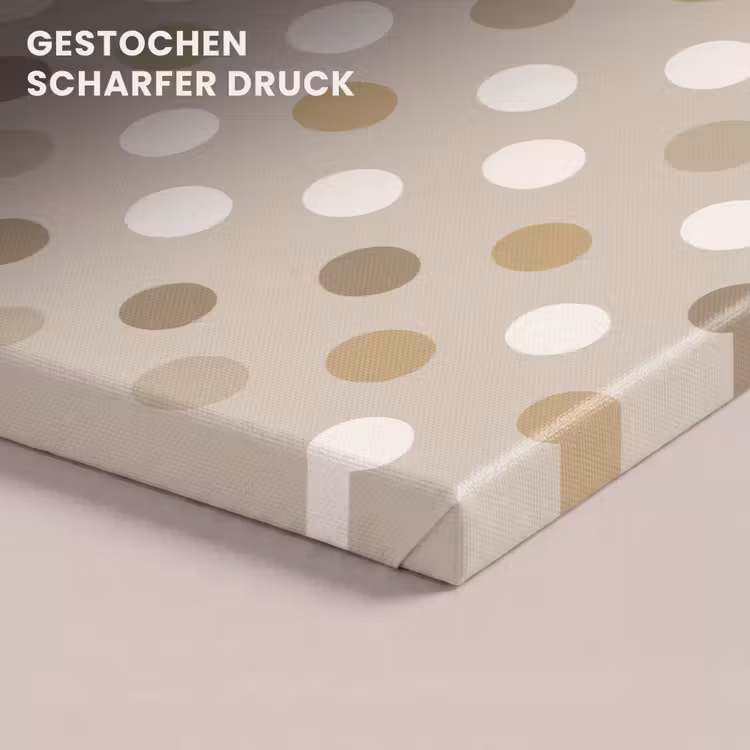 Polka - Dots - Beige canvas 2cm klein 34 -closeup_print_DE