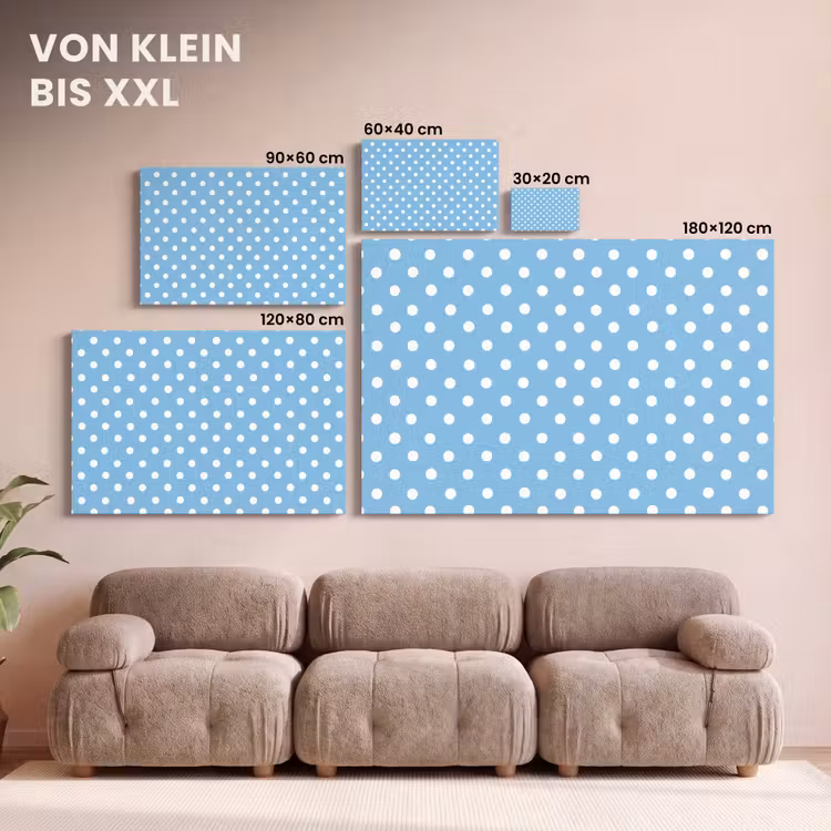 Polka - Dots - Blauw canvas 2cm klein 34 -Xsfeer8_DE