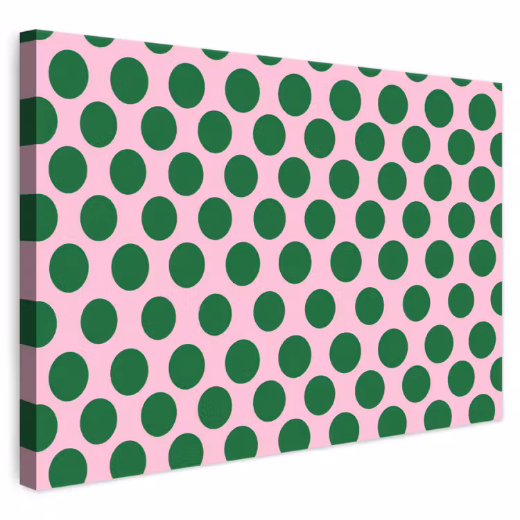 Polkadots - Patroon - Groen canvas 2cm klein 34 -3d