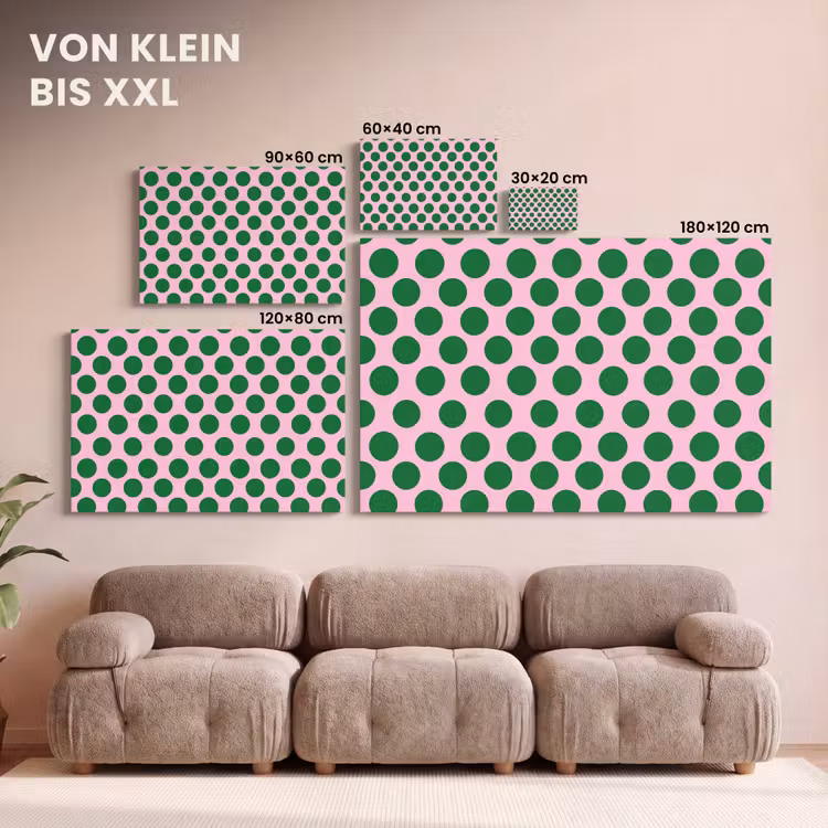 Polkadots - Patroon - Groen canvas 2cm klein 34 -Xsfeer8_DE