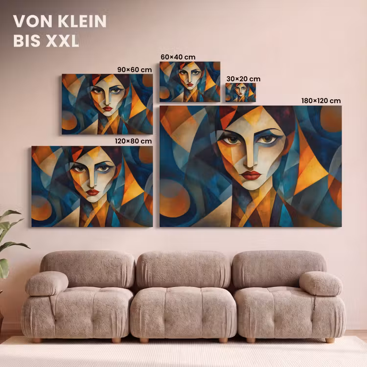 Portret - Abstract - Vormen canvas 2cm klein -Xsfeer8_DE