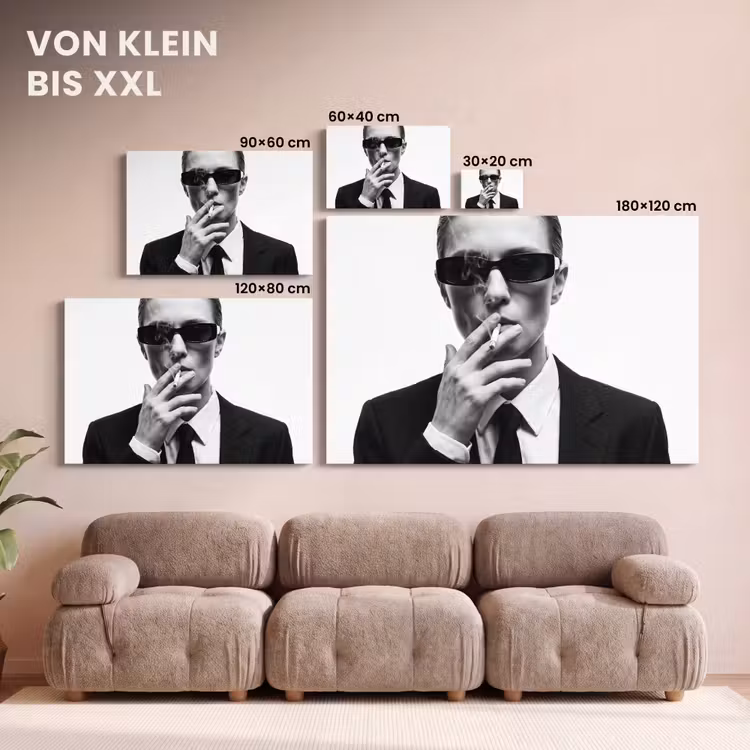 Portret - Pak - Roken - Zwart - Wit - Stoer canvas 2cm klein -Xsfeer8_DE