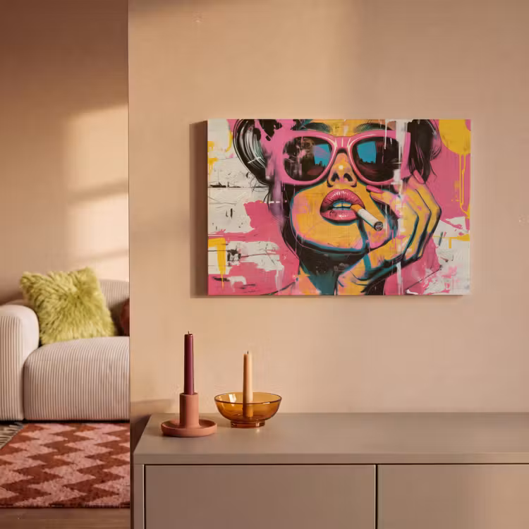 Portret - Vrouw - Abstract - Zonnebril canvas 2cm klein -sfeer1