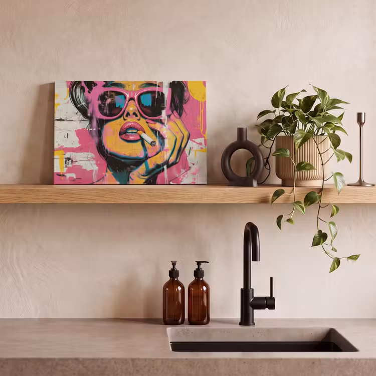 Portret - Vrouw - Abstract - Zonnebril canvas 2cm klein -sfeer3