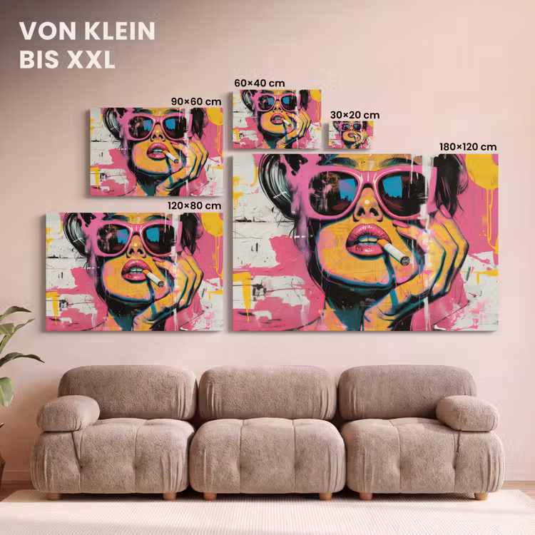 Portret - Vrouw - Abstract - Zonnebril canvas 2cm klein -Xsfeer8_DE