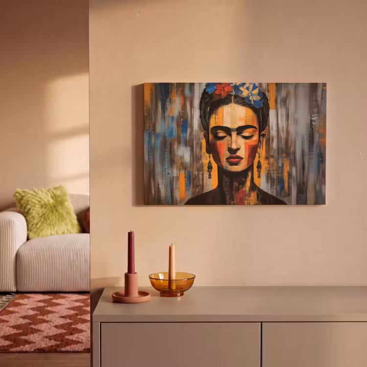 Portret - Vrouw - Bloemen canvas 2cm klein -sfeer1