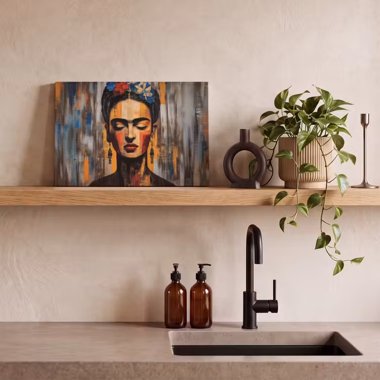 Portret - Vrouw - Bloemen canvas 2cm klein -sfeer6