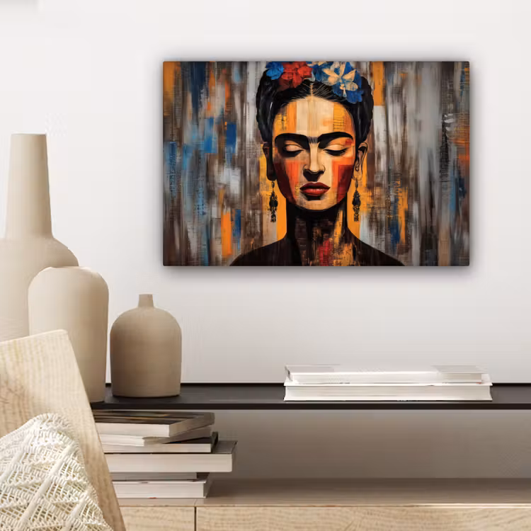Portret - Vrouw - Bloemen canvas 2cm klein -closeup_print_DE