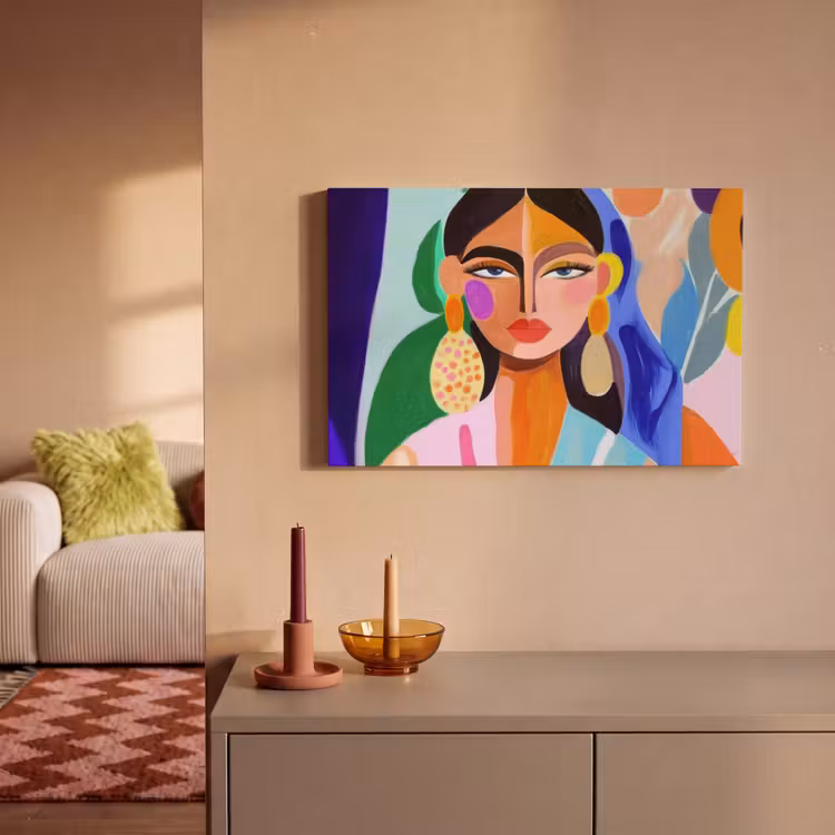 Portret - Vrouw - Modern canvas 2cm klein -sfeer1