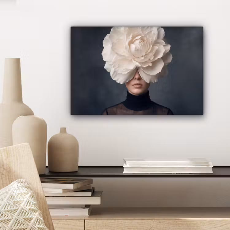 Portret - Mysterieus - Wit canvas 2cm klein -closeup_print_DE