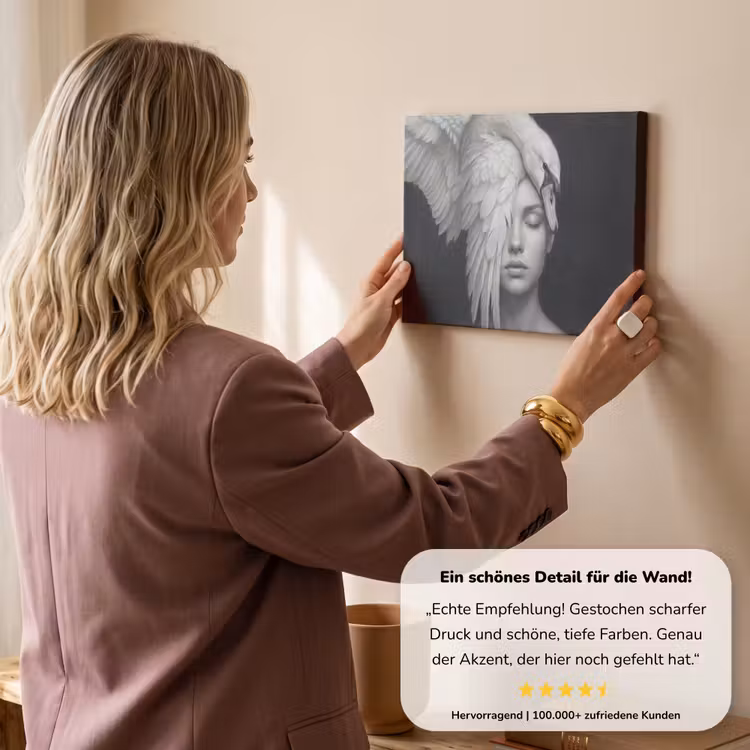 Portret - Zwaan - Zwart - Wit canvas 2cm klein -Xsfeer7_DE