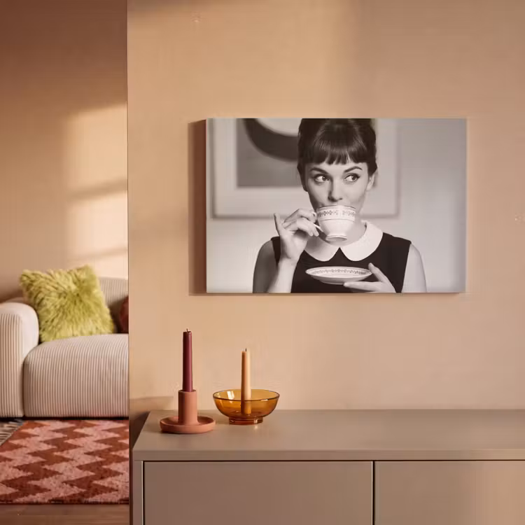 Portret - Thee - Vrouw canvas 2cm klein -sfeer1