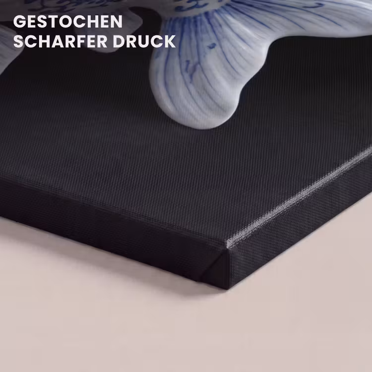 Porselein - Goudvis - Delfts - Blauw canvas 2cm klein -closeup_print_DE