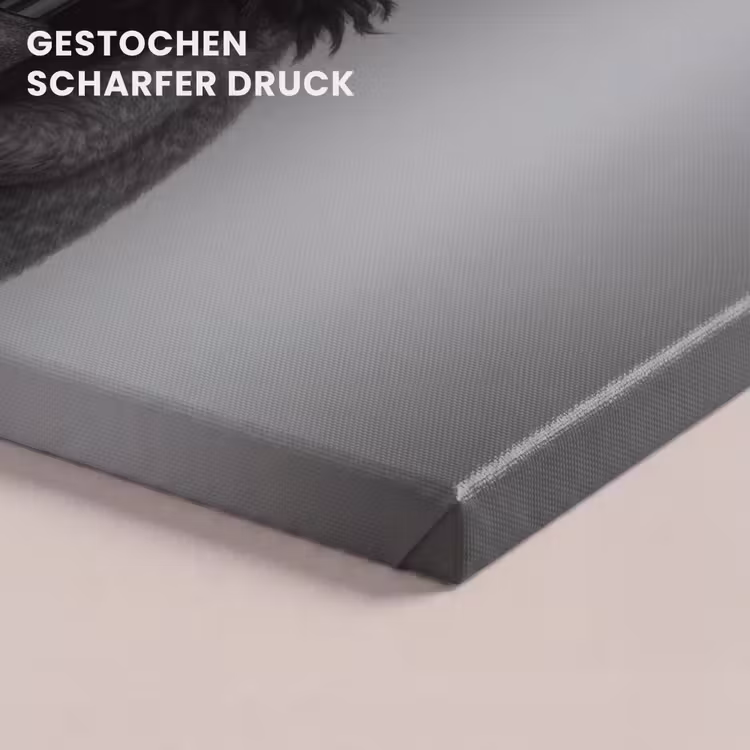 Poedel - Spiegel - Zwart - Wit canvas 2cm klein -closeup_print_DE