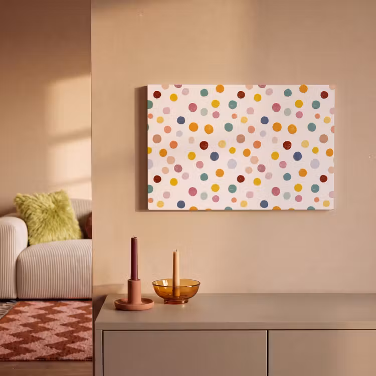 Stippen - Subtiel - Kleurrijk canvas 2cm klein 34 -sfeer1