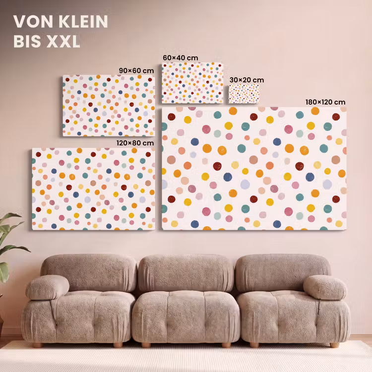 Stippen - Subtiel - Kleurrijk canvas 2cm klein 34 -Xsfeer8_DE