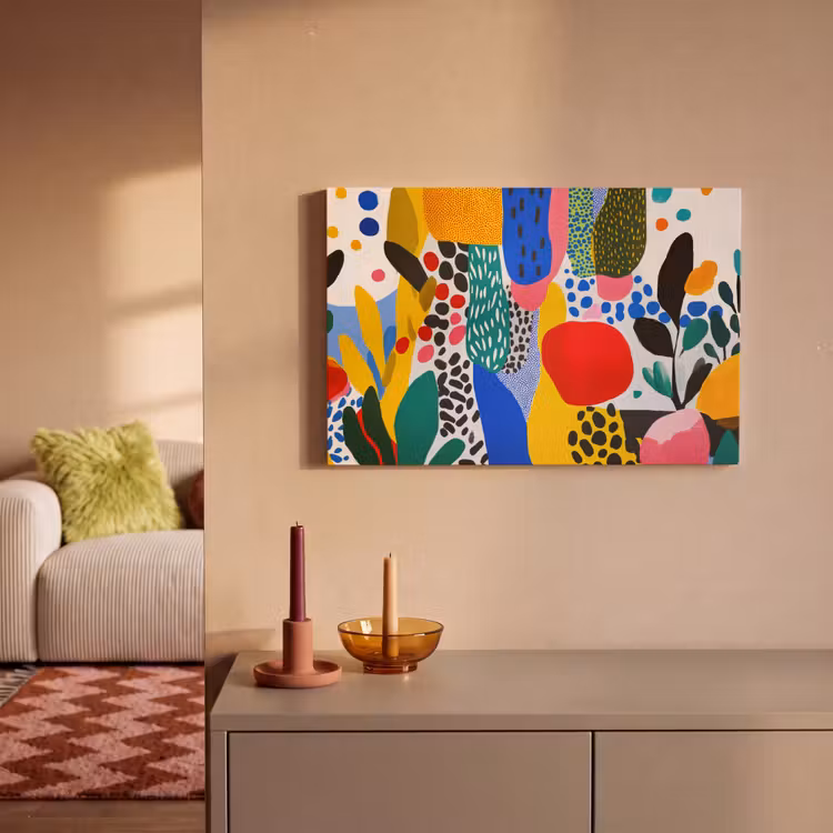 Stippen - Vormen - Modern - Kleuren canvas 2cm klein -sfeer1