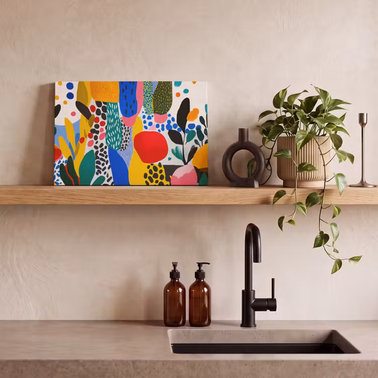 Stippen - Vormen - Modern - Kleuren canvas 2cm klein -sfeer3