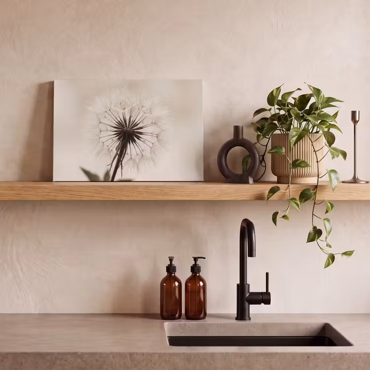 Paardenbloem - Minimalistisch - Wit canvas 2cm klein -sfeer6
