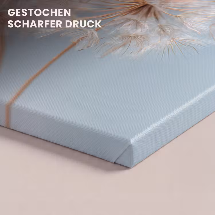 Paardenbloemen - Pluisjes - Wit canvas 2cm klein -uniquesellingpoint_afwerking-onlywow_DE