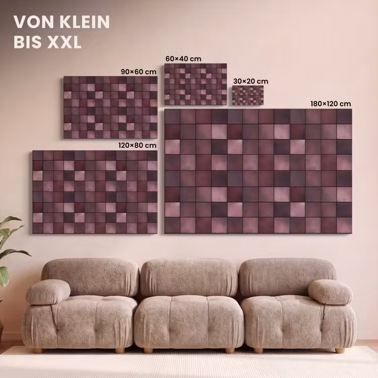 Vierkant - Tegel - Patroon - Paars canvas 2cm klein 34 -Xsfeer8_DE