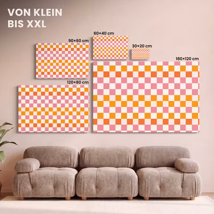 Vierkant - Patroon - Oranje canvas 2cm klein 34 -Xsfeer8_DE