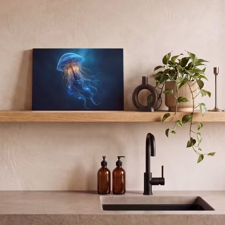 Kwal - Lichtgevend - Tentakels - Blauw canvas 2cm klein -sfeer3