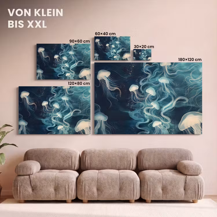 Kwallen - Zee - Wit - Golven canvas 2cm klein -Xsfeer8_DE