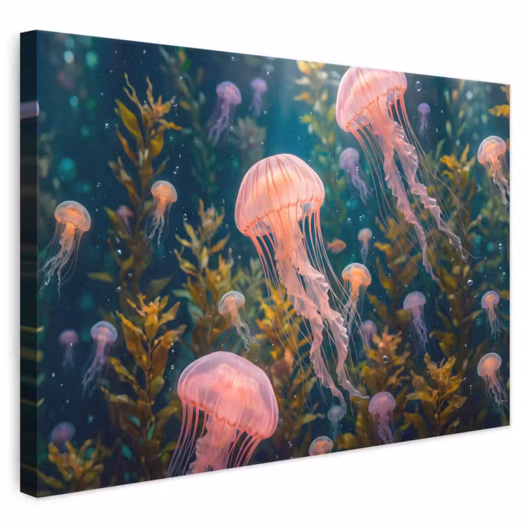 Kwal - Roze - Onderwater - Zeeleven - Dieren canvas 2cm klein -3d